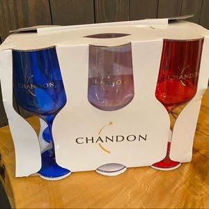 Red, White, and Blue Chandon Glasses